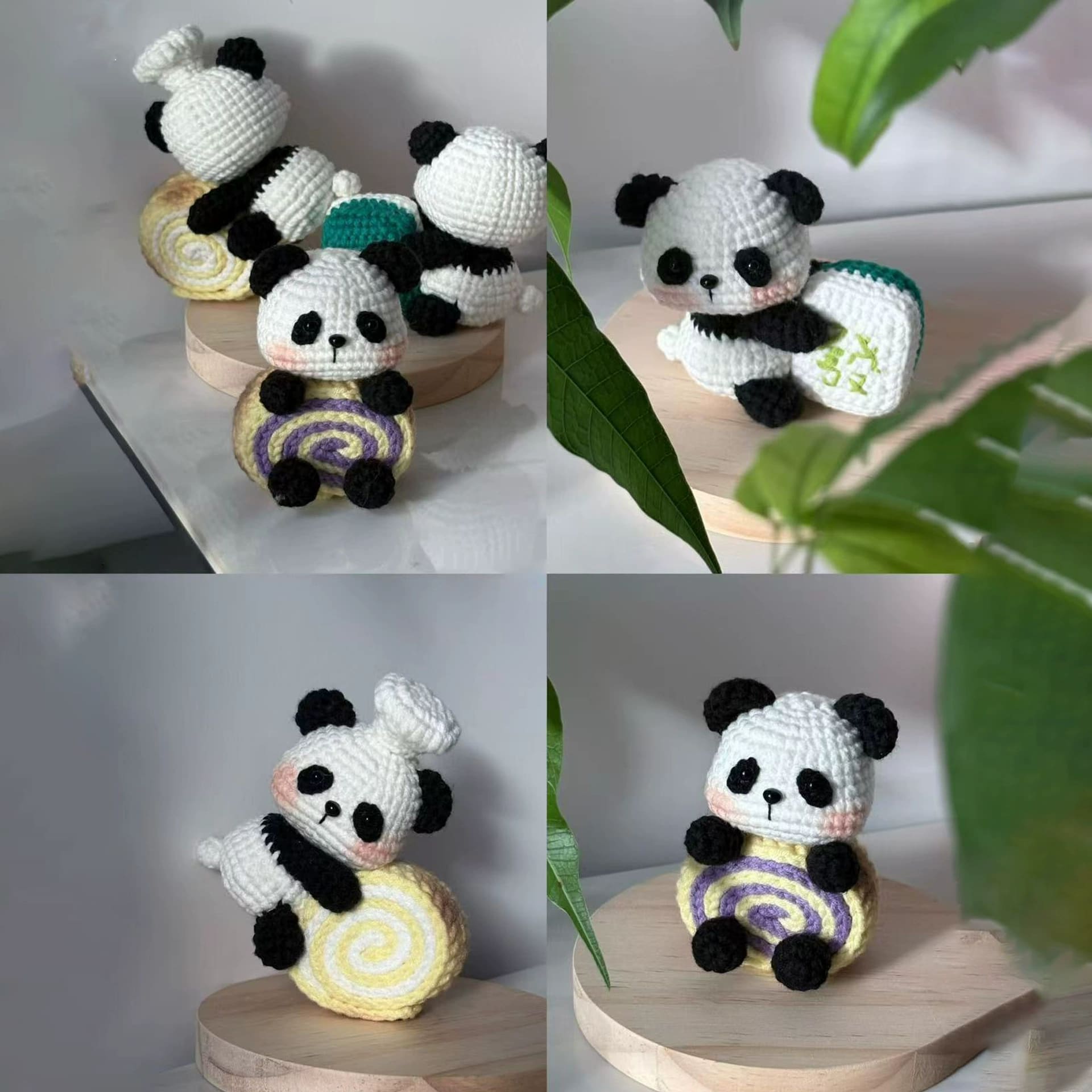 背包挂饰小面板熊猫钥匙扣挂件