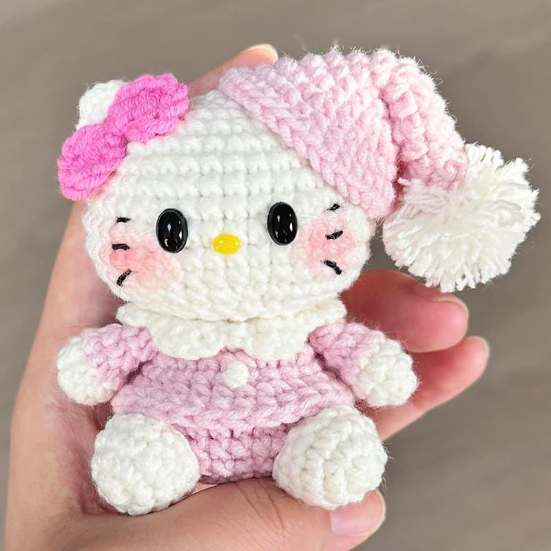 玩偶黑白皮Hello Kitty猫挂件钥匙扣