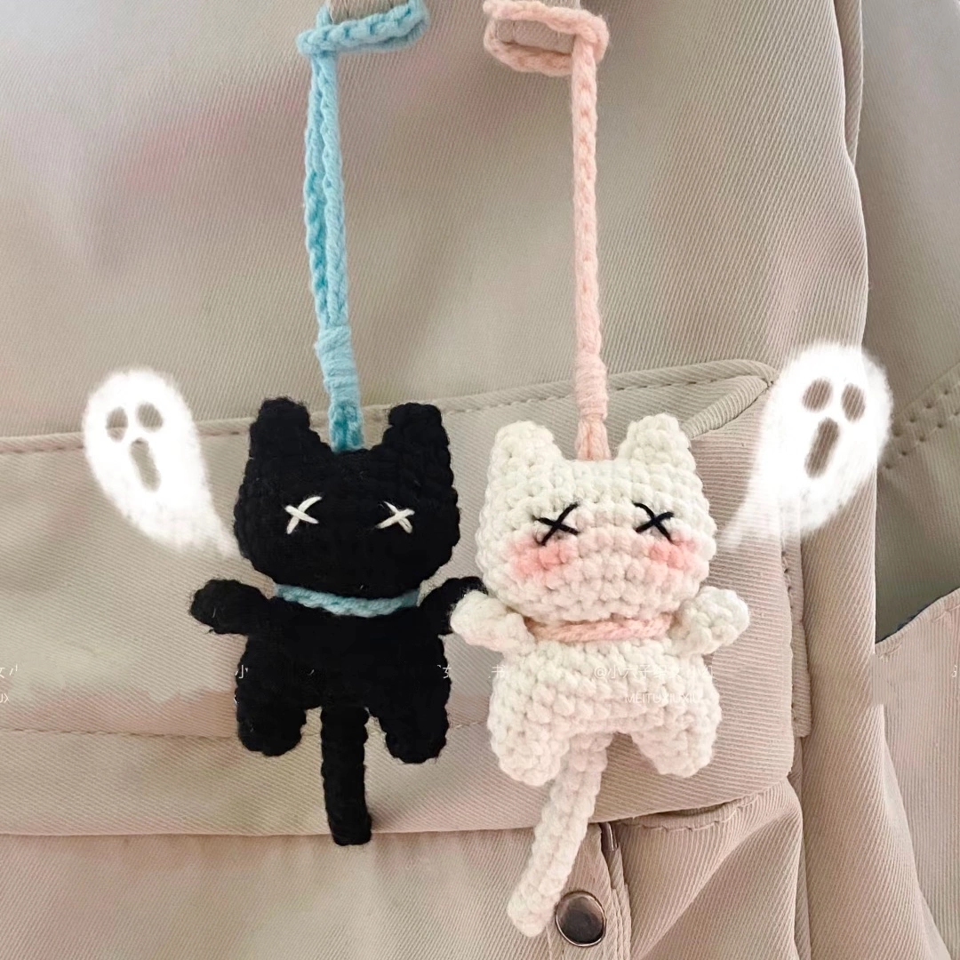 蝴蝶结小猫钥匙扣挂件
