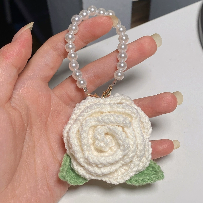 Romantic Camellia Bag Charm Girl Keychain