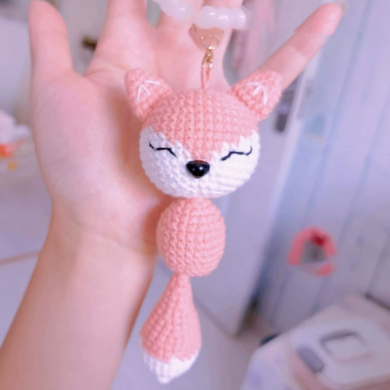 Little Fox Keychain Charm Plush Car Charm