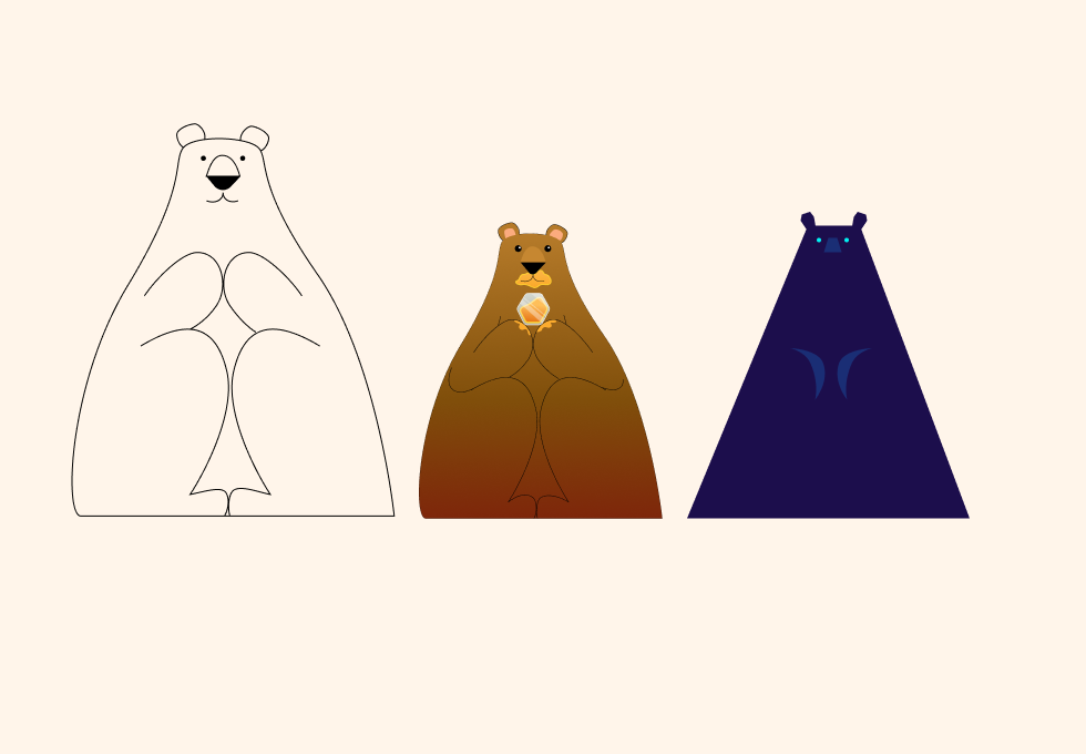 honeypot money bear illustrations