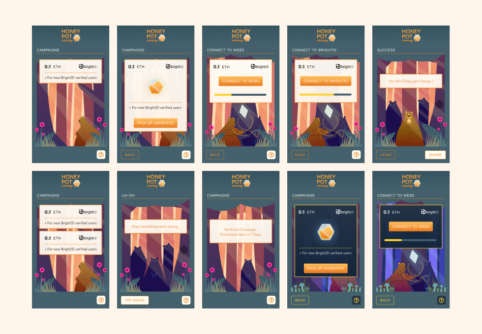 honeypot money screens