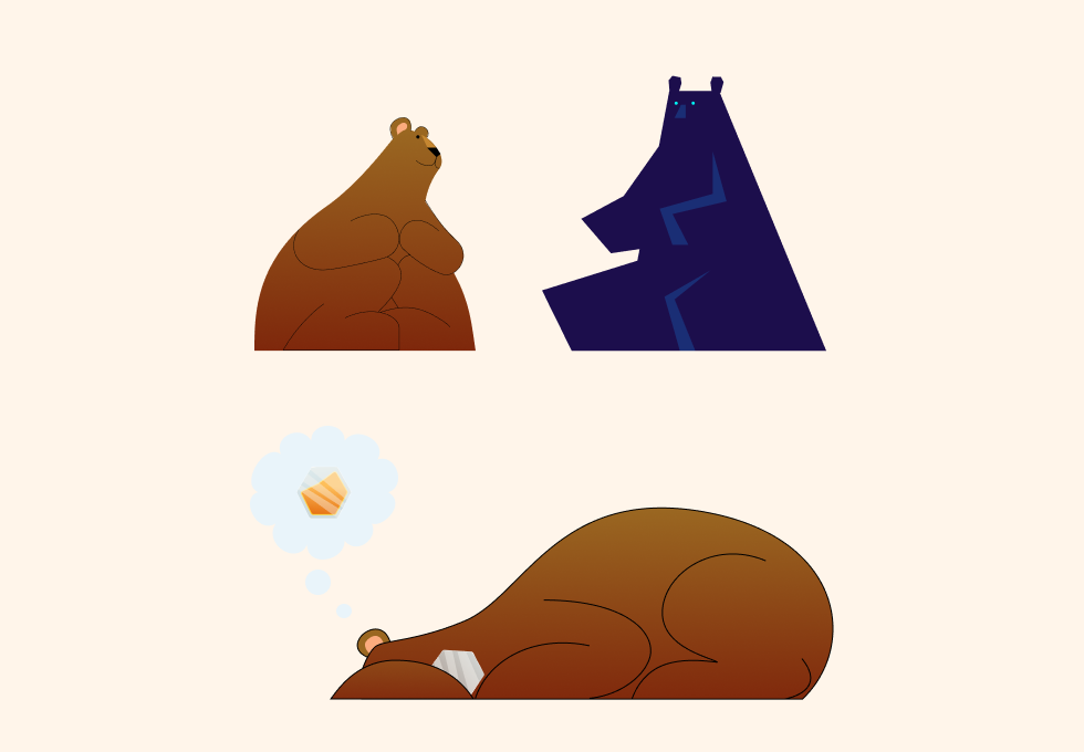 honeypot money bear illustrations continued