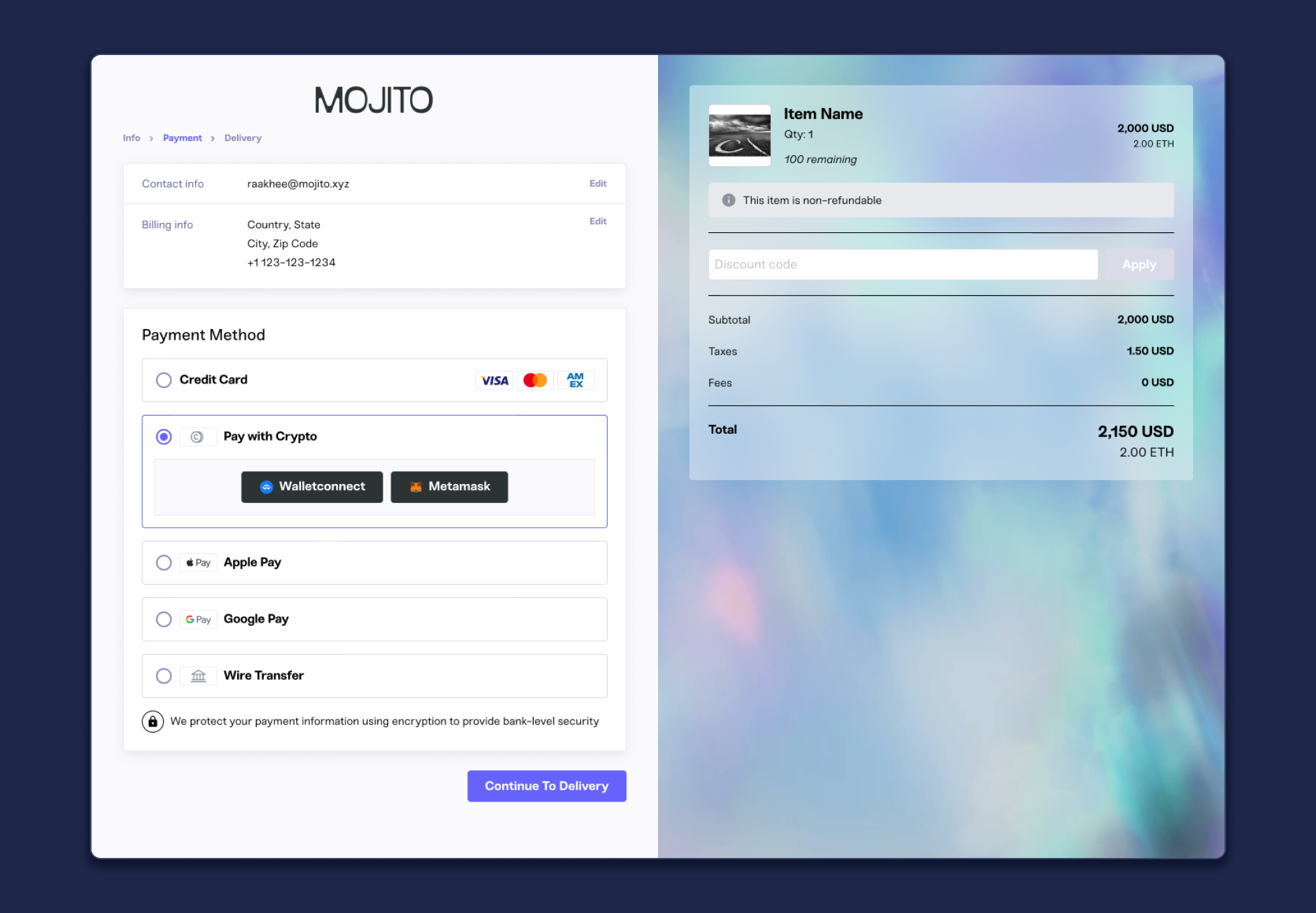 payment mixer new checkout crypto option
