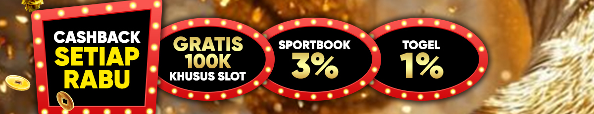 CASHBACK MINGGUAN GRATIS 100K (KHUSUS SLOT GAME)
