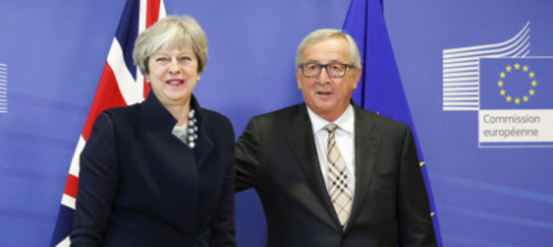 Theresa May and Jean-Claude Juncker before their meeting on Monday Theresa May and Jean-Claude Juncker before their meeting on Monday