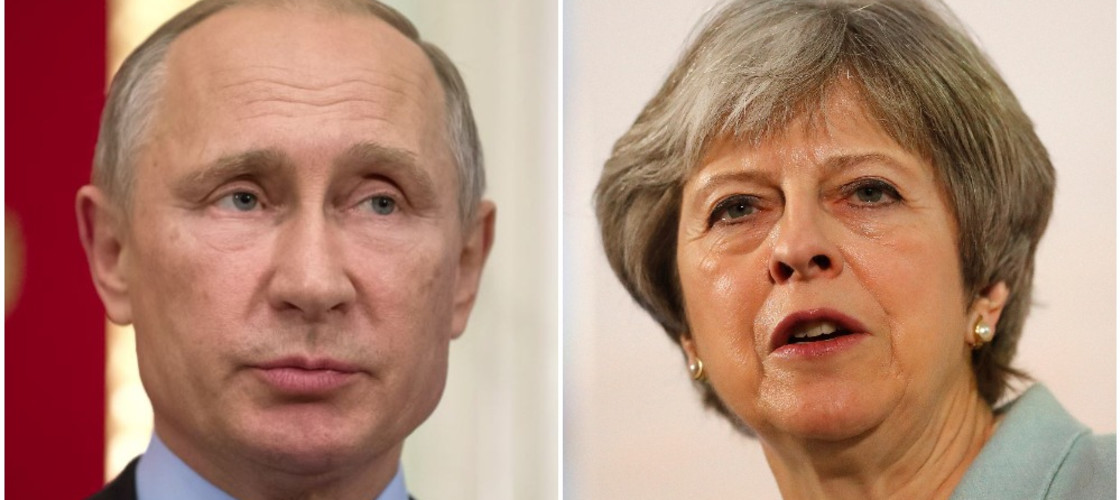 Theresa May and Vladimir Putin Theresa May and Vladimir Putin