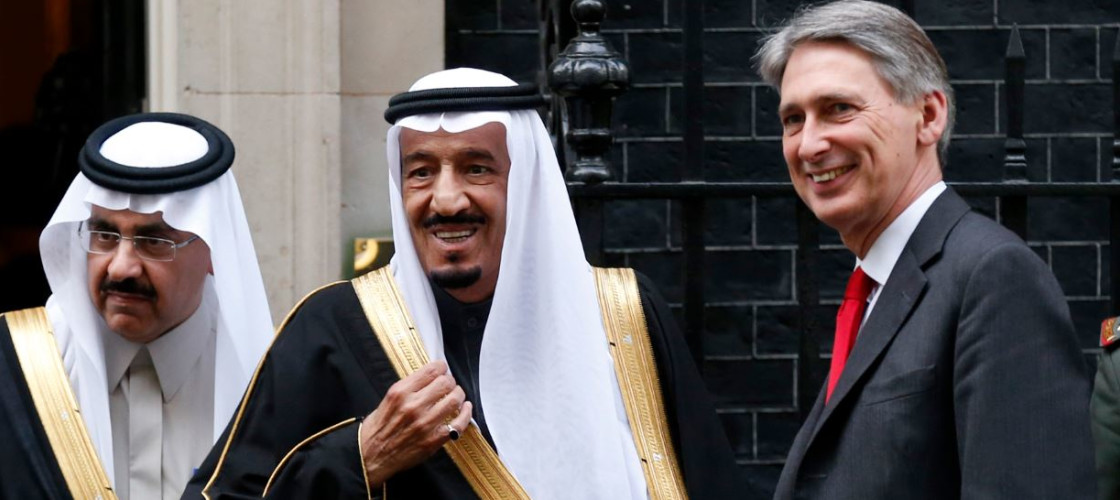 Philip Hammond and Saudi Arabia's Defence Minister Prince Salman bin Abdul-Aziz Al Saud