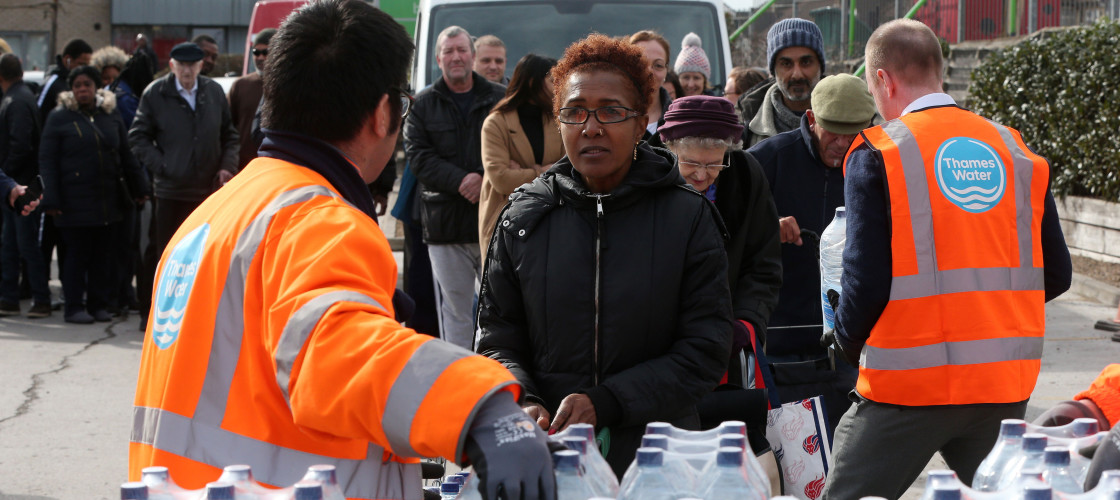 Thousands of people were left without water for more than 36 hours in March 2018 after extreme weather caused burst pipes. Thousands of people were left without water for more than 36 hours in March 2018 after extreme weather caused burst pipes.
