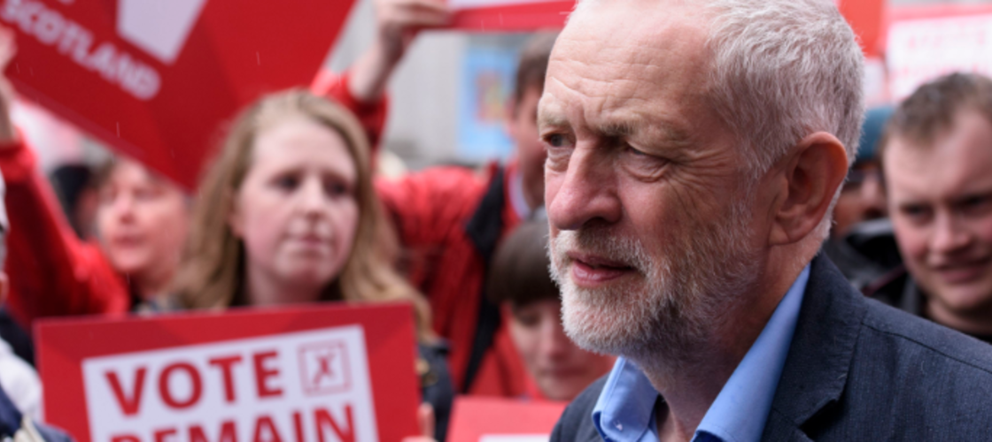 Jeremy Corbyn campaigning for Remain during the 2016 referendum.Credit: PA Images