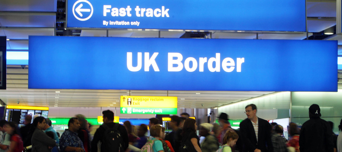 Border control at Heathrow airport Border control at Heathrow airport
