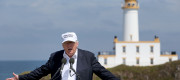 Donald Trump visiting the Turnberry golf course in Scotland today