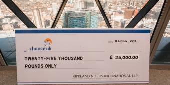 Taking a Chance: Leading law firm gives praise and cash to children’s charity