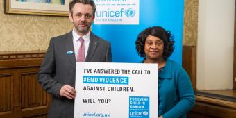 Michael Sheen calls to end violence against children