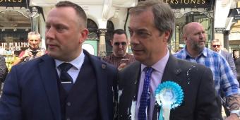 WATCH: Nigel Farage attacks ‘radicalised’ Remain supporters after being hit by milkshake on EU elections campaign trail