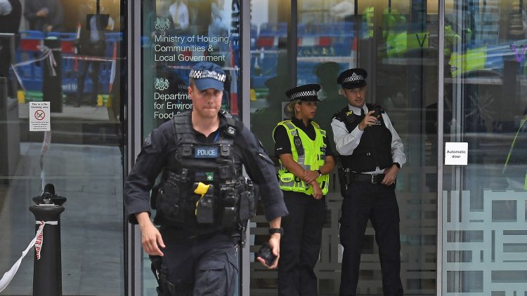 Home Office cordoned off as police investigate stabbing incident