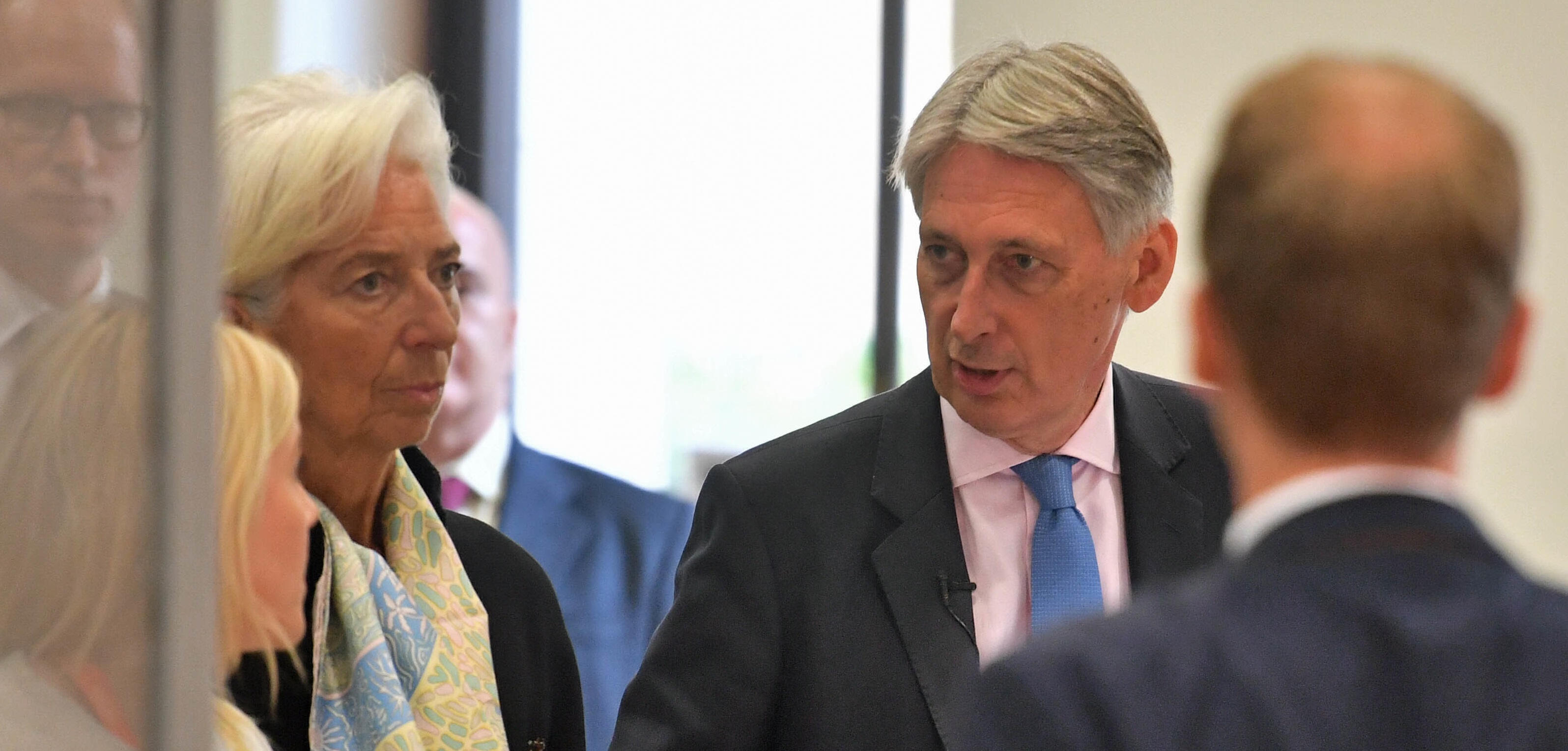 IMF managing director Christine Lagarde with Chancellor Philip Hammond IMF managing director Christine Lagarde with Chancellor Philip Hammond