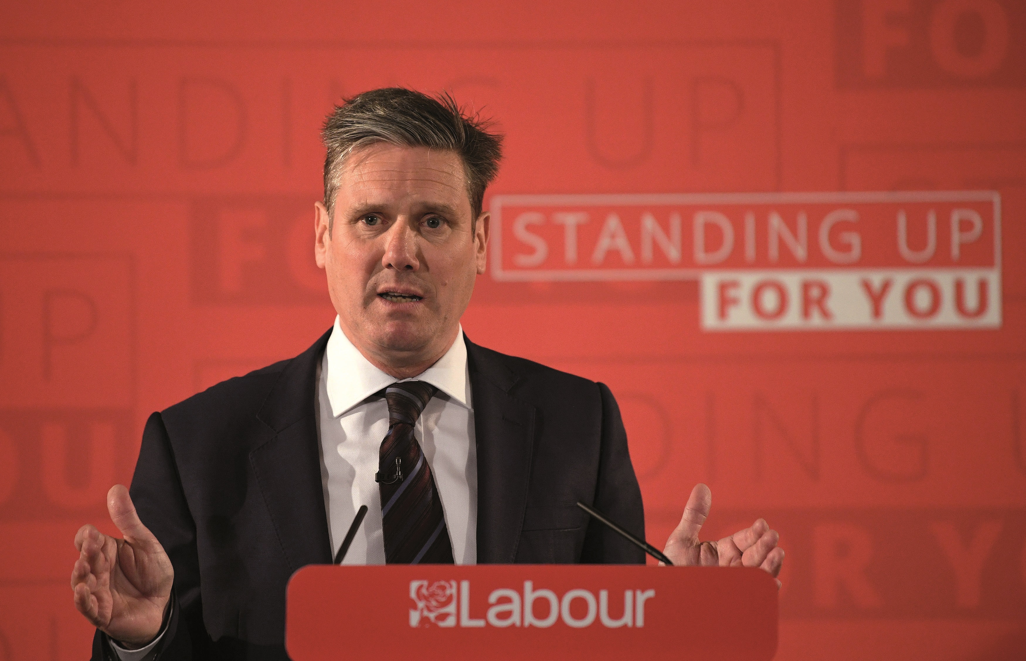 Sir Keir Starmer outlining Labour's Brexit stance during the election campaign Sir Keir Starmer outlining Labour's Brexit stance during the election campaign