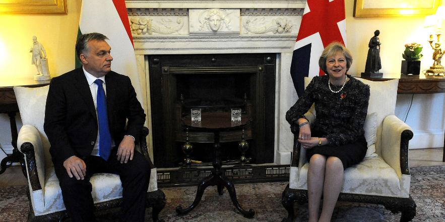 Viktor Orban and Theresa May Viktor Orban and Theresa May