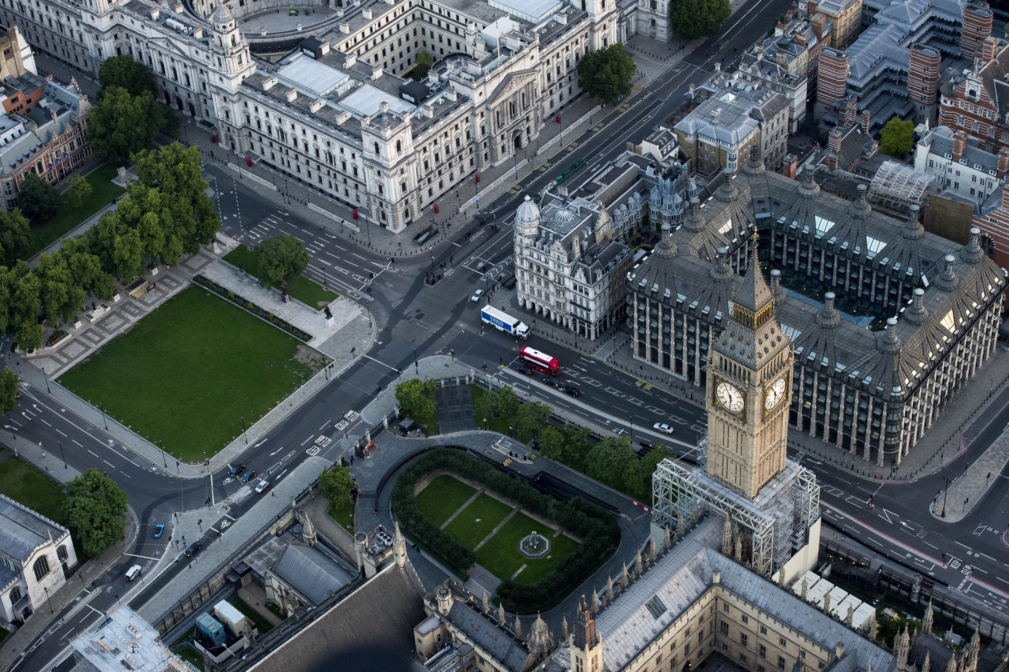 An aerial view of the Elizabeth Tower, which contains Big Ben An aerial view of the Elizabeth Tower, which contains Big Ben