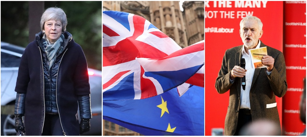 100 days until Brexit composite featuring Theresa May and Jeremy Corbyn 100 days until Brexit composite featuring Theresa May and Jeremy Corbyn
