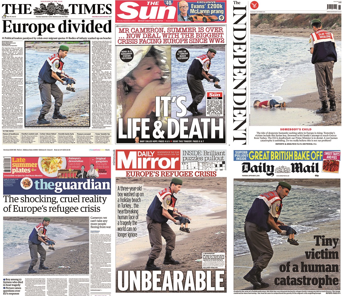 Newspaper front pages on the refugee crisis Newspaper front pages on the refugee crisis
