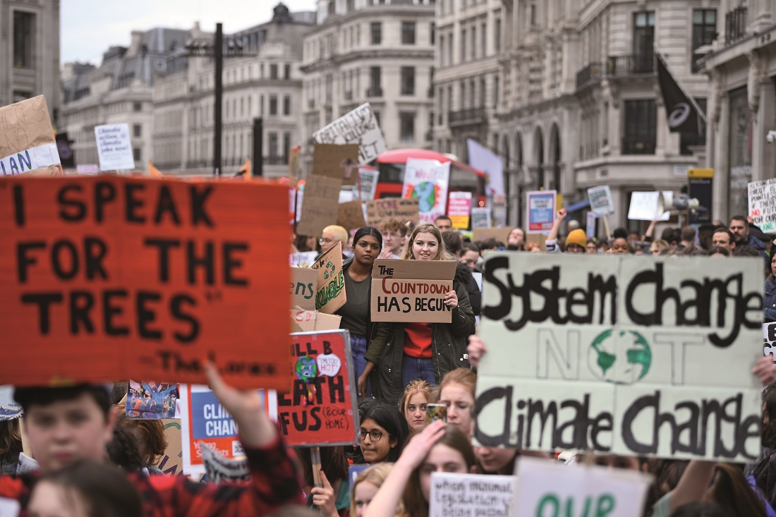 UK students take part in a strike for the climate crisis outside Parliament Square UK students take part in a strike for the climate crisis outside Parliament Square