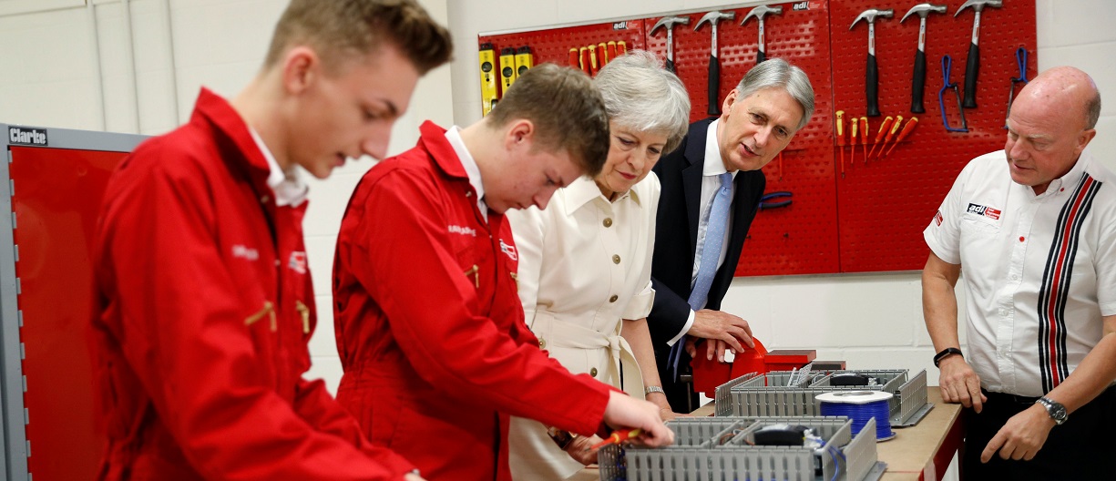 Apprentices with Theresa May and Philip Hammond Apprentices with Theresa May and Philip Hammond