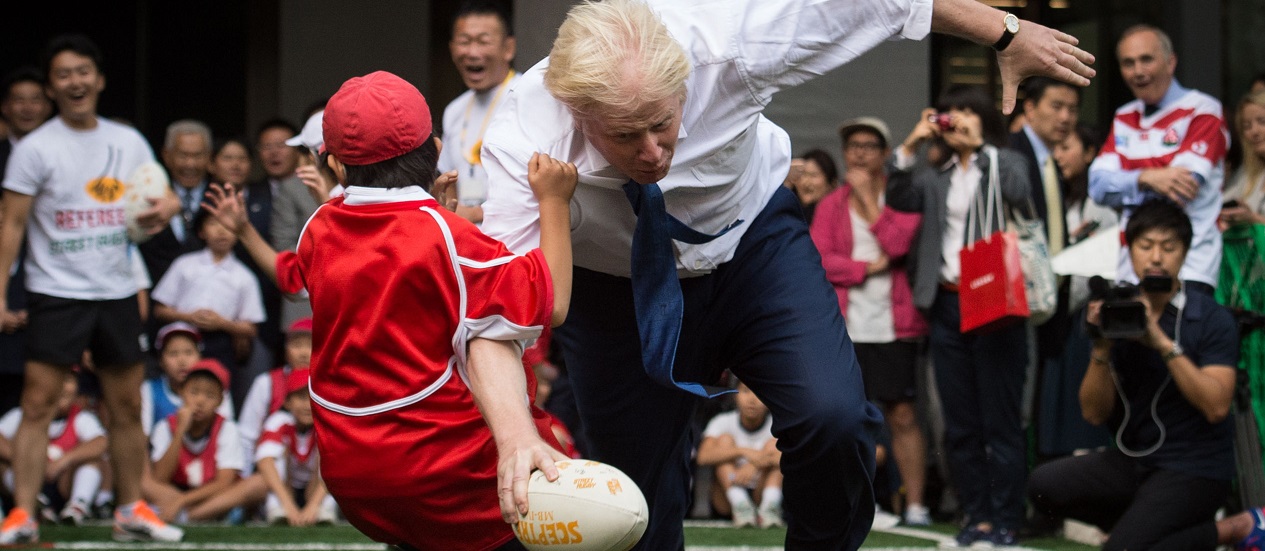 Boris Johnson playing rugby Boris Johnson playing rugby