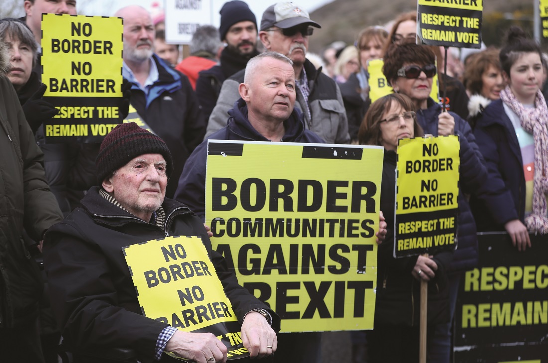Border Communities Against Brexit holding protests on Old Belfast Road in Carrickcarnon Border Communities Against Brexit holding protests on Old Belfast Road in Carrickcarnon