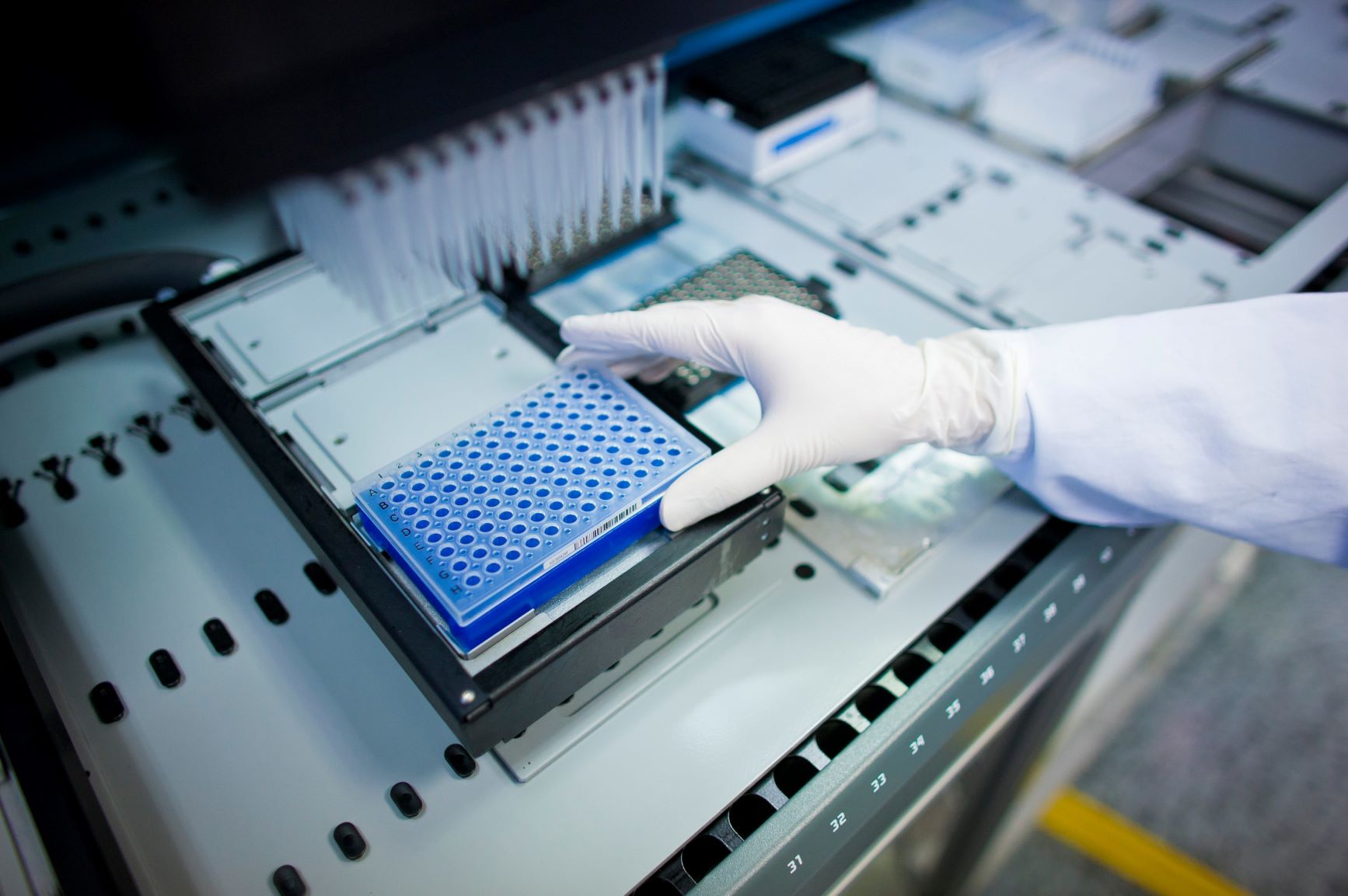 A staff member of the tissue typing laboratory DKMS Life Science Lab extracts DNA from tissue samples in a lab in Dresden A staff member of the tissue typing laboratory DKMS Life Science Lab extracts DNA from tissue samples in a lab in Dresden