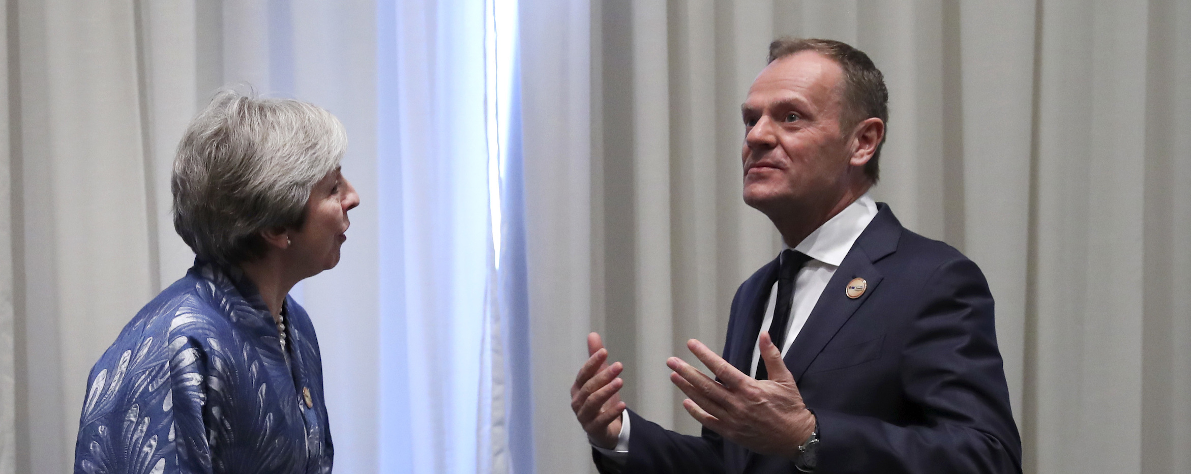 Theresa May and Donald Tusk Theresa May and Donald Tusk