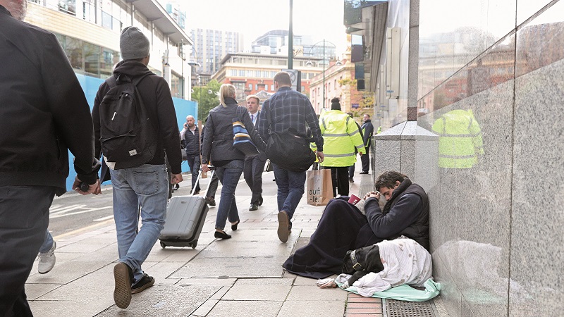 A homeless man on the street outside the Conservative Party conference in Birmingham last year A homeless man on the street outside the Conservative Party conference in Birmingham last year