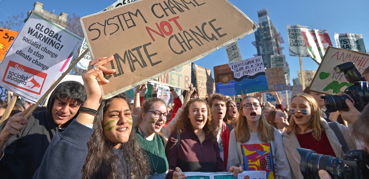 School pupils protesting over climate change School pupils protesting over climate change