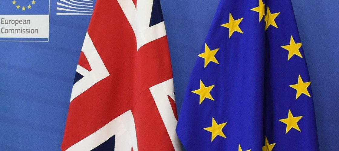 European Union and UK flags European Union and UK flags
