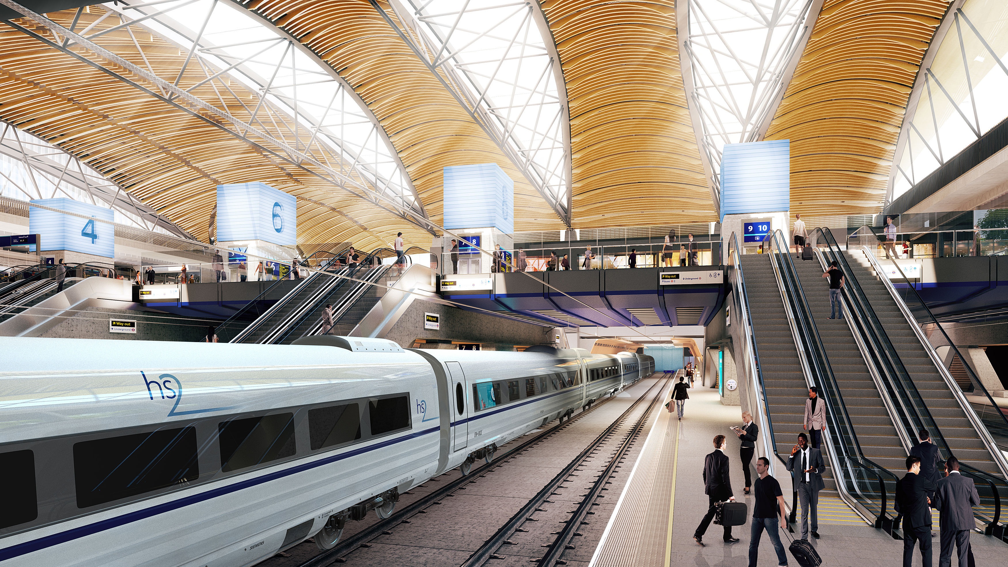 Undated artist impression issued by HS2 of the proposed HS2 station at Euston. Undated artist impression issued by HS2 of the proposed HS2 station at Euston.