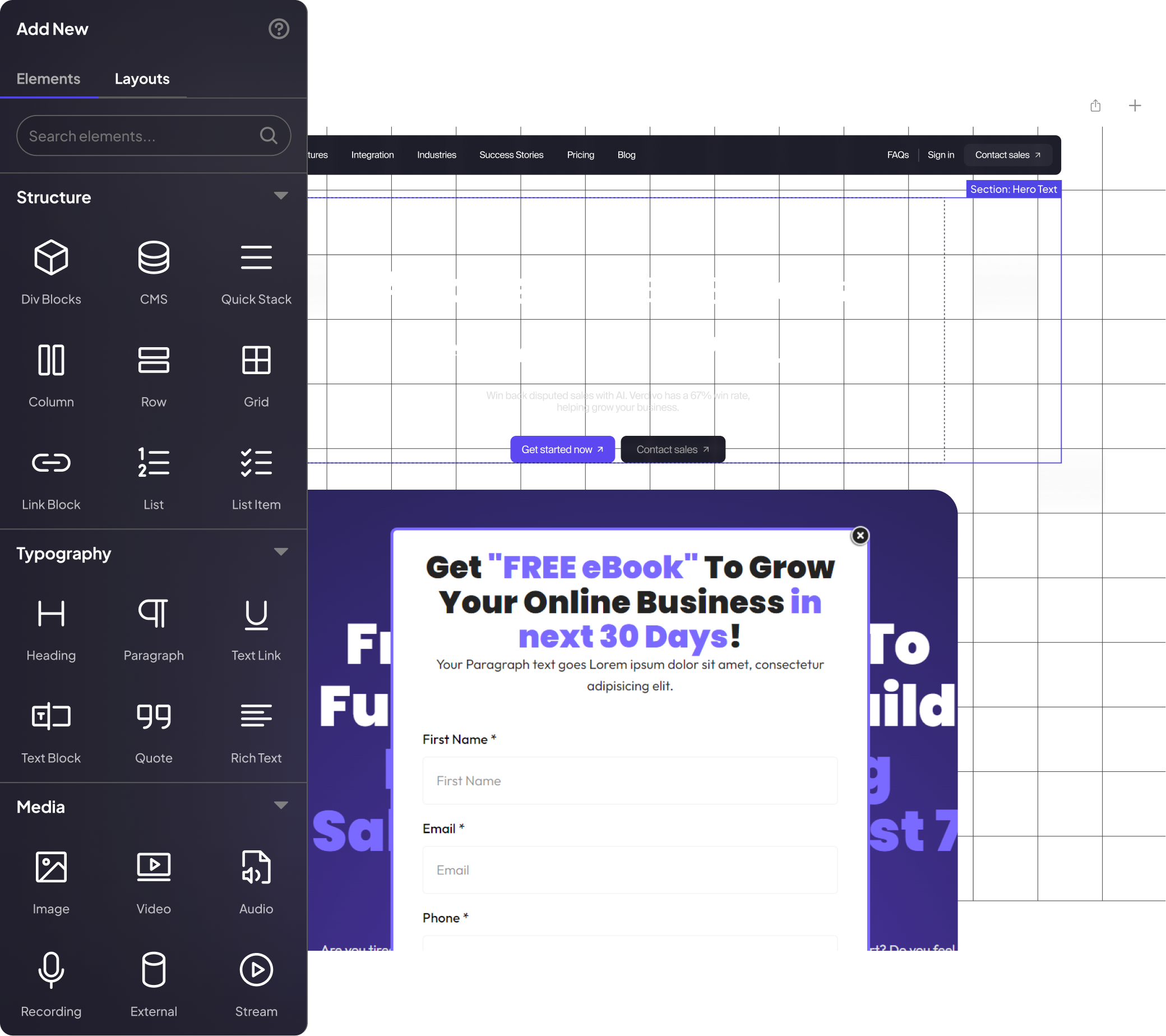 Capture leads — website builder with drag-and-drop forms, surveys, and landing pages