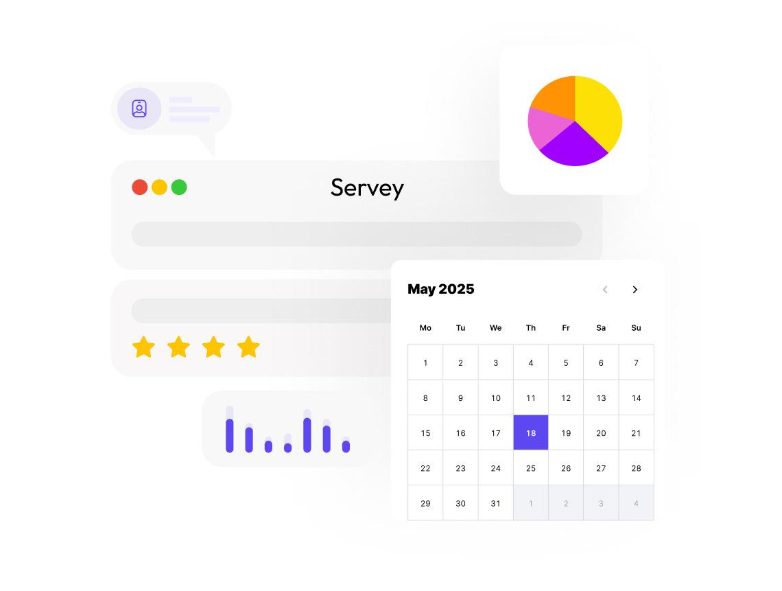 Capture tools — surveys, calendars, forms, and analytics dashboard