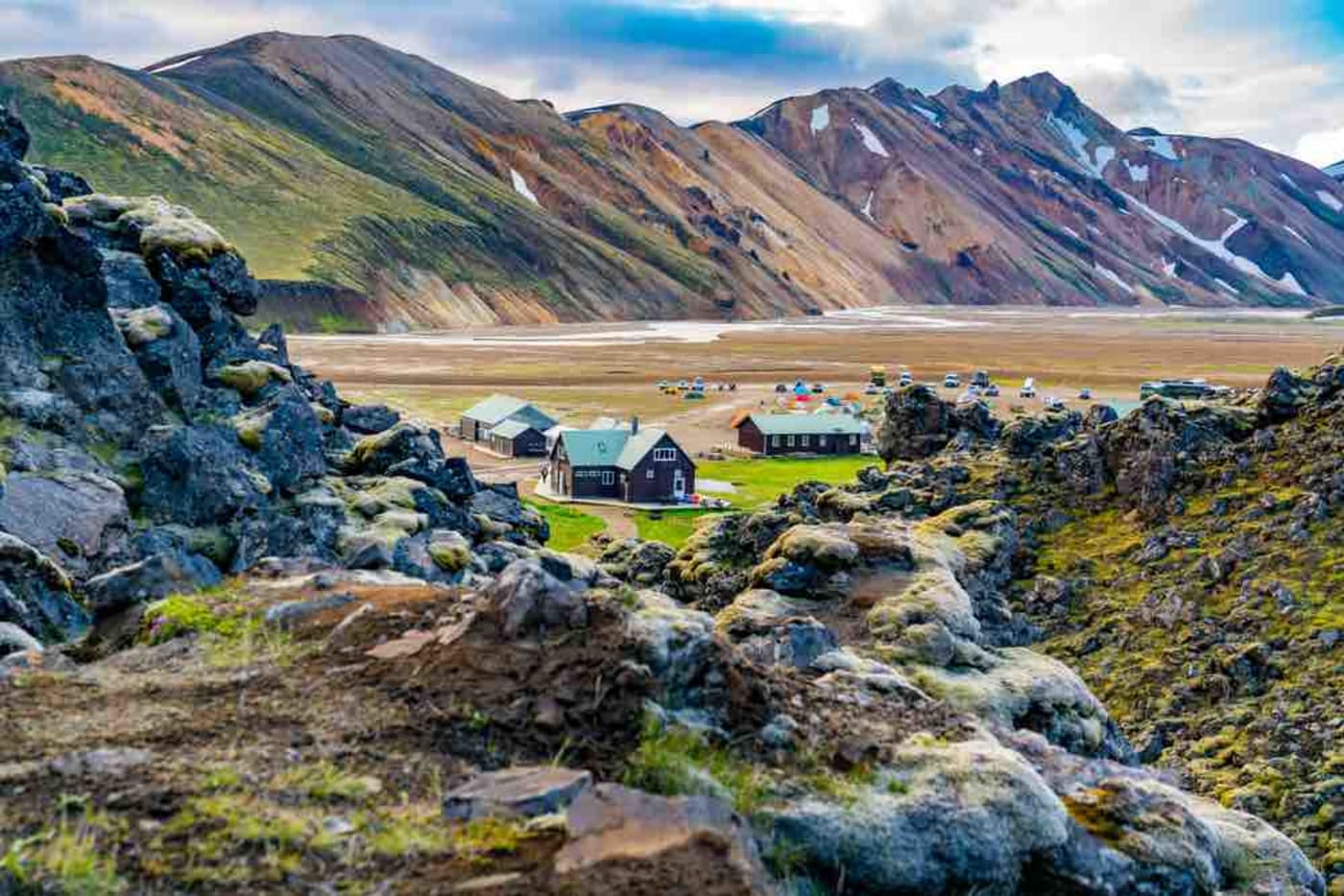Camping in Landmannalaugar highland area