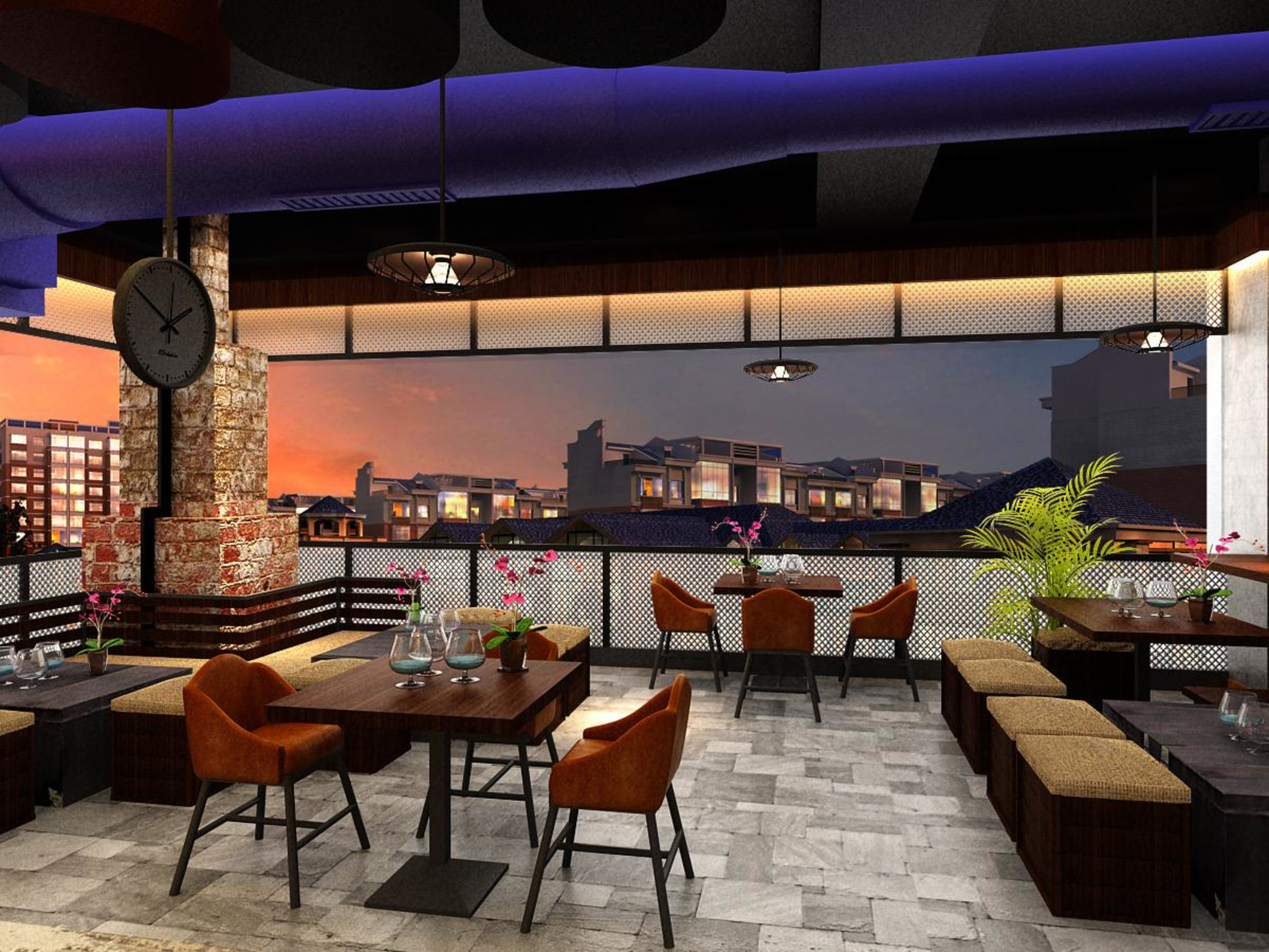 Elegant courtyard and dining at otb Connaught Place 47