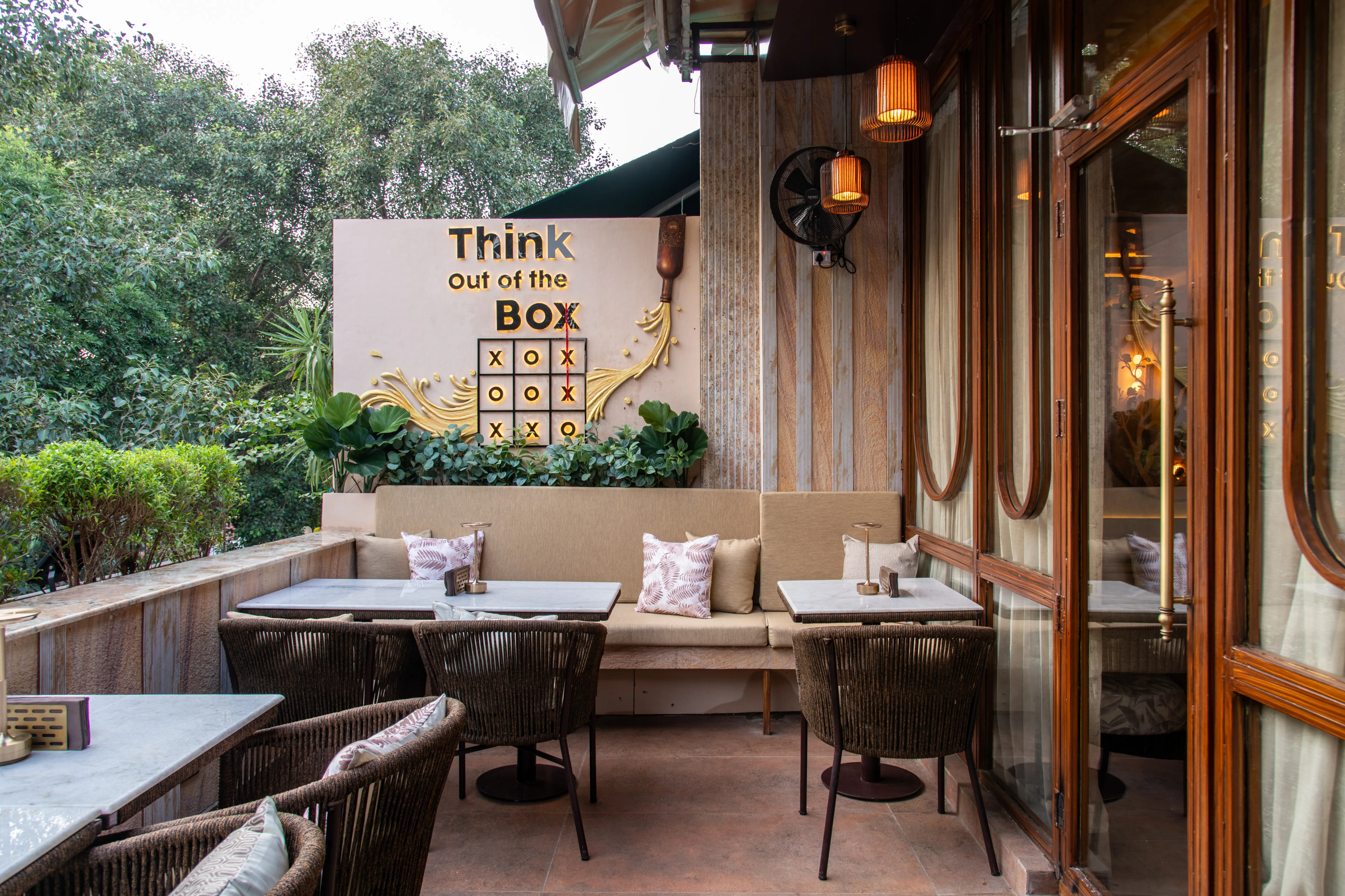 Elegant courtyard and dining at otb Connaught Place 10