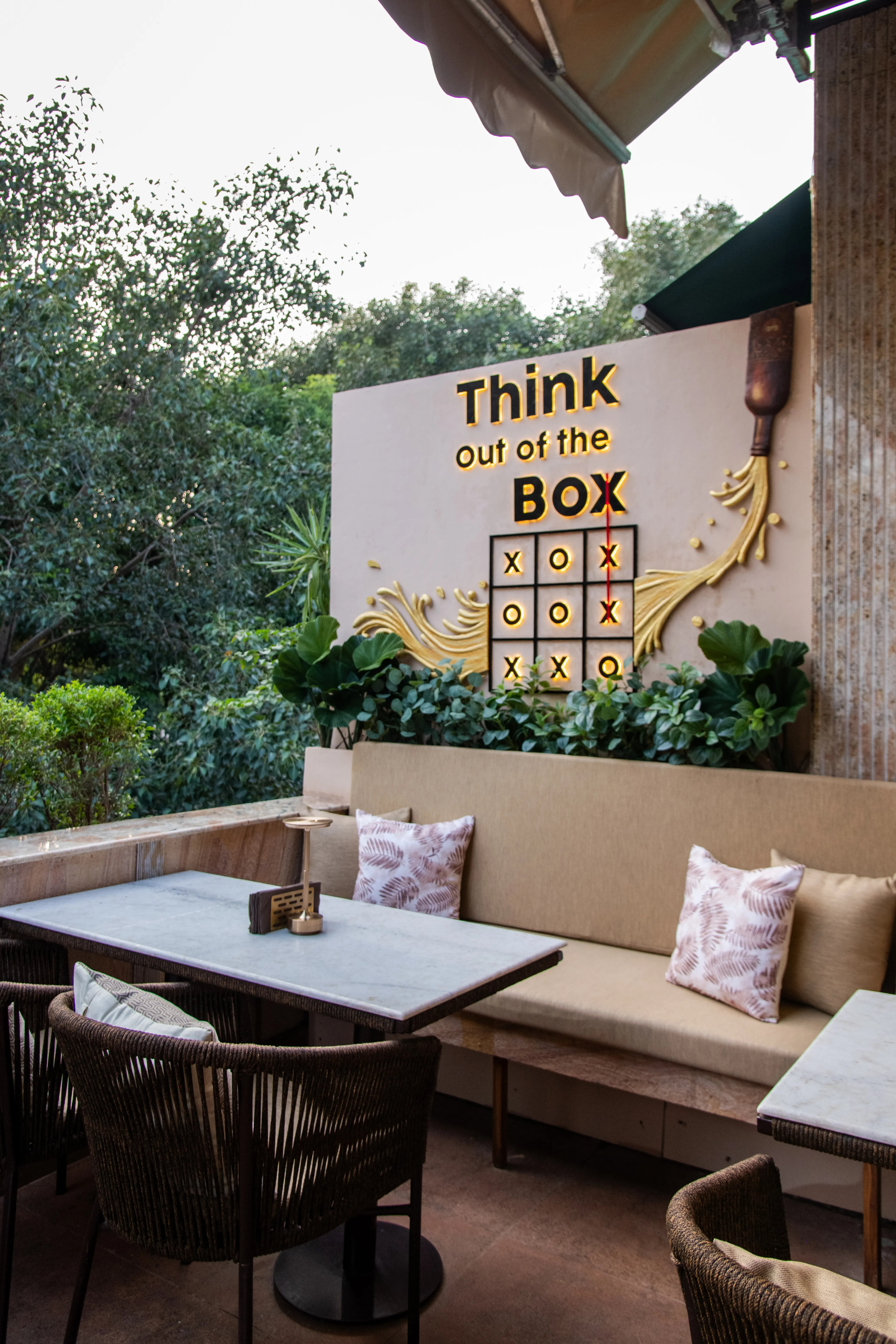 Elegant courtyard and dining at otb Connaught Place 11