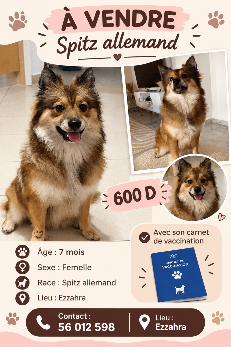 chienne spitz allemand - Photo 1