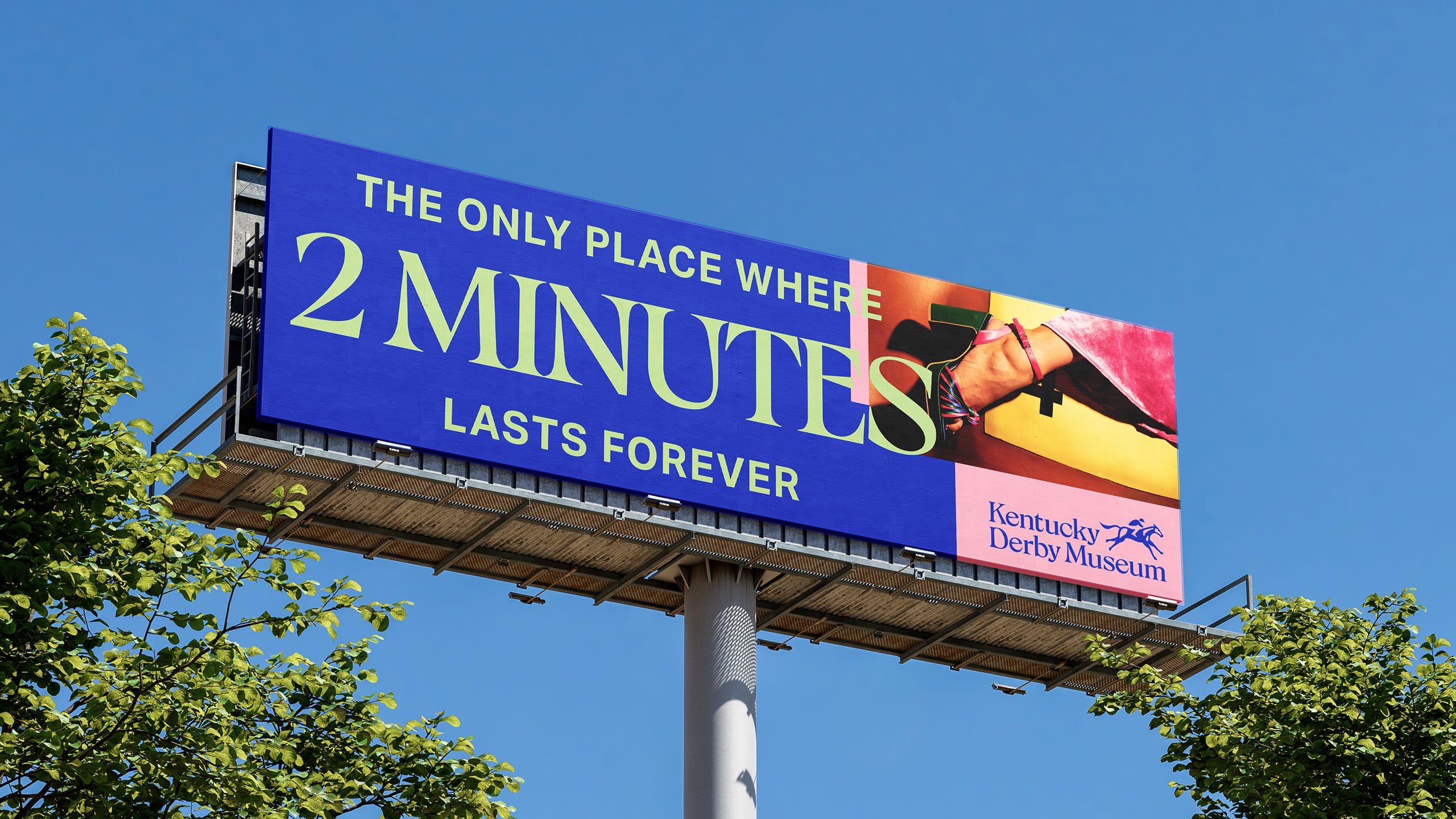 kemtcky derby museum the only place where 2 minutes lasts forever billboard sign