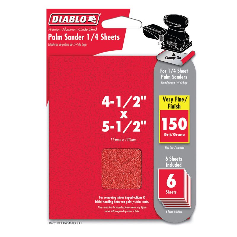 DIABLO LIJA 150G 4.5 x 5.5PUL 6PZ