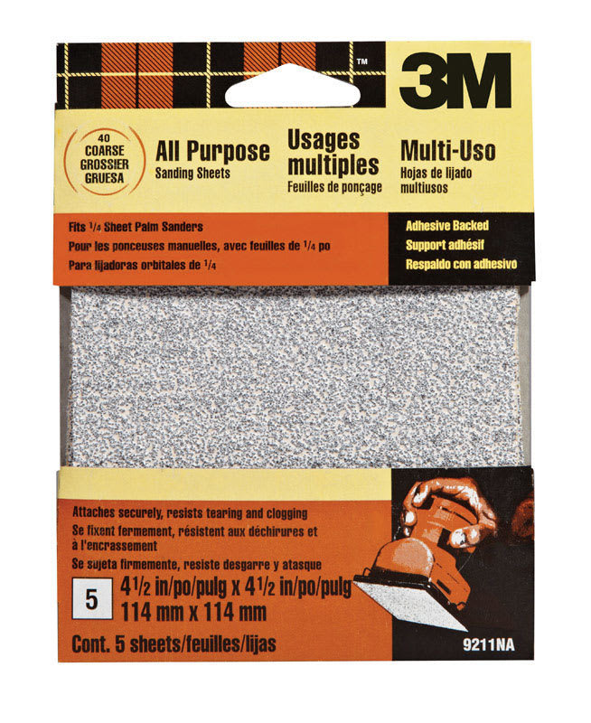 3M LIJA MULTIUSO G40 4.5x4.5PUL 5PZ