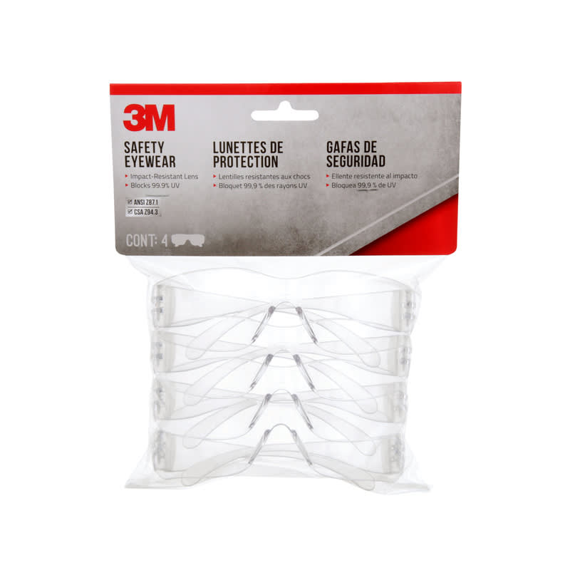 3M LENTES SEGURIDAD CLR 4PZ