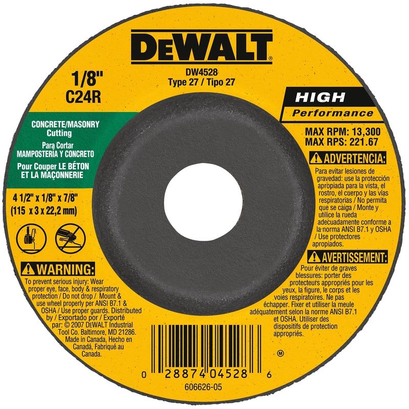 DEWALT RUEDA DE CORTE 4-1/2 IN 1P