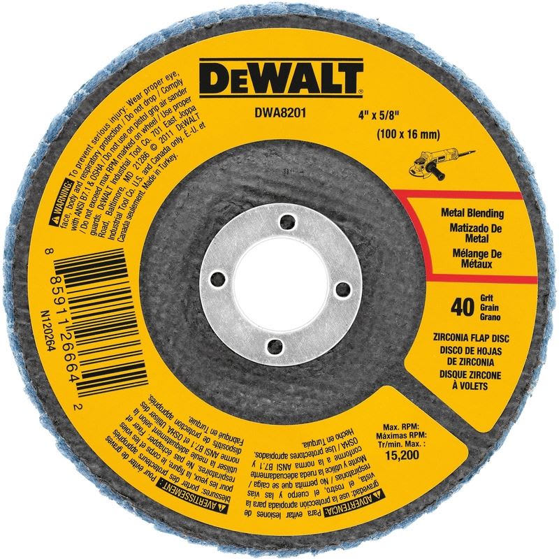 DEWALT DISCO ABRASV 4IN X 5/8IN 40G